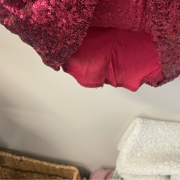 Womens Cristal Doll Red Disque Sequin Dress Size Small - Picture 7 of 7